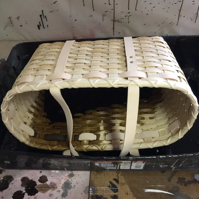 Staining leather