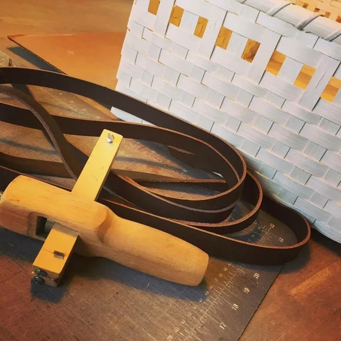 Cutting leather straps