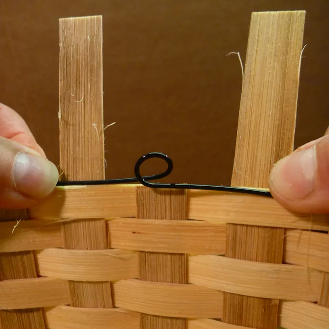 Loop over the cut center stake