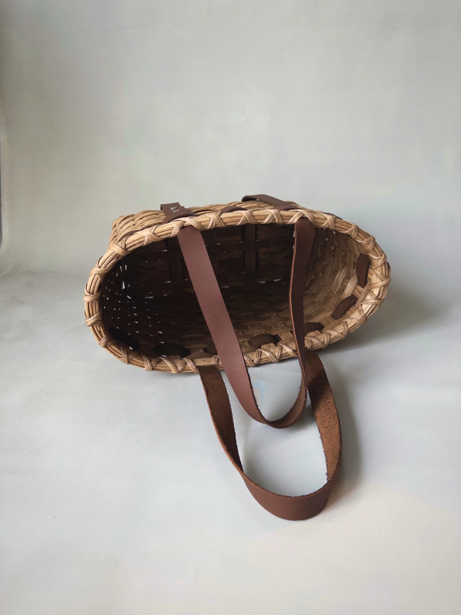 Little Leather Handled Tote Basket — image 5