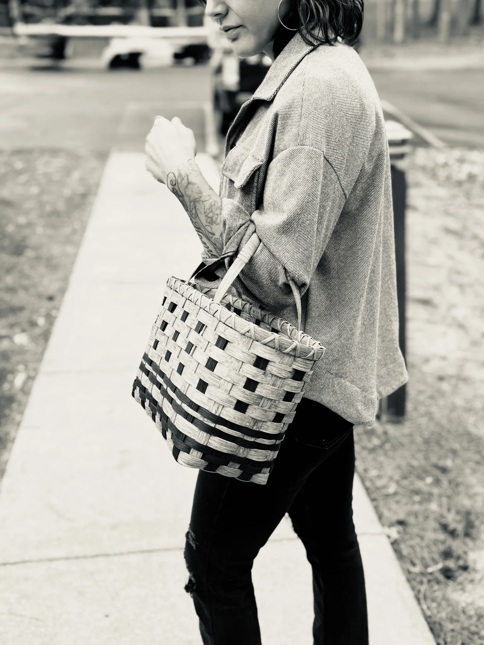Heritage Striped Tote Basket — image 7